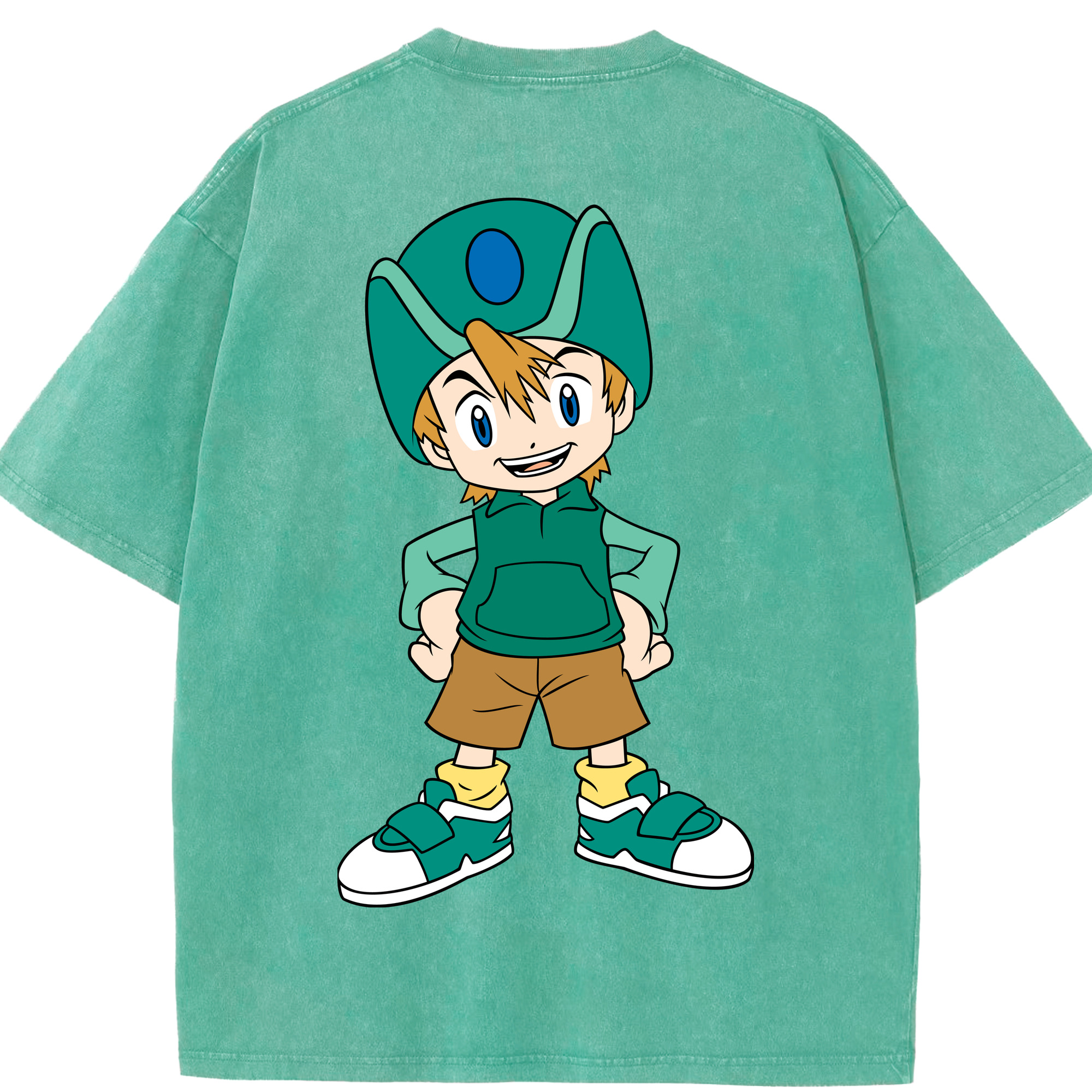 （画像用） Digimon デジタルモンスター/デジモン 綿100% ヴィンテージ風 半袖Tシャツ（背面プリント）